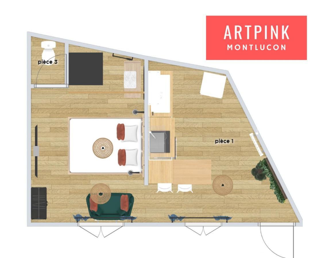 Artpink - Ideal Pros - Proche Commerces - Agathor Montluçon Eksteriør bilde