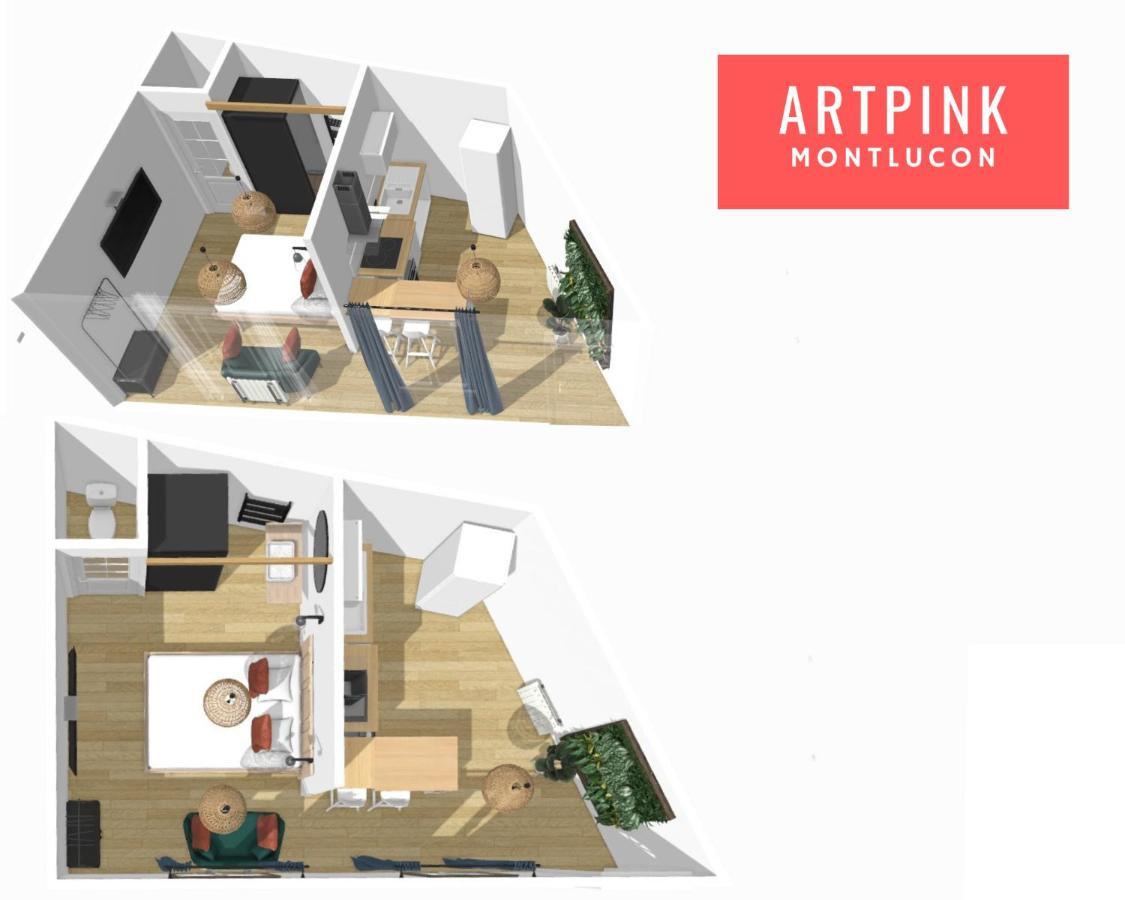 Artpink - Ideal Pros - Proche Commerces - Agathor Montluçon Eksteriør bilde